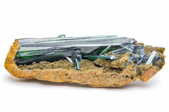 Gemmy, Emerald-Green Vivianite Crystal Cluster - Brazil #218218